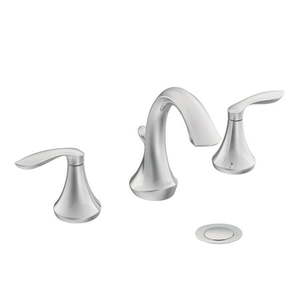 lot 13136 image: MOEN T6420 Eva 8 in. Widespread 2-Handle High-Arc Bathroom Faucet Trim Kit in Chrome (Valve Not Included)
