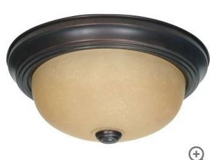 lot 13144 image: Nuvo 60-1255 - 2 Light 11  Flush Mount w Champagne Linen Washed Glass