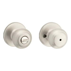 lot 13150 image: Lot of Kwikset Cove Privacy Doorknob Satin Nickel, 30 Count