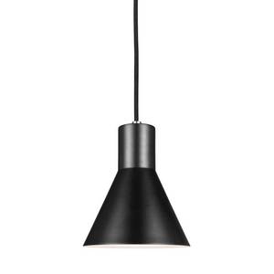 lot 13155 image: Sea Gull Lighting 6141301-962 Towner 7  Black Steel Shade Pendant in Brushed Nickel