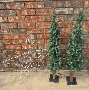 lot 417 image: (2) Trees and Metal Star