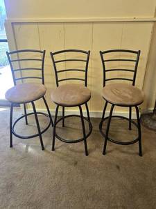 lot 126 image: (3) Barstools - Seat Height is 24