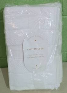 lot 150 image: Amy Miller Premium Collection Zero Twist Cotton 6 Piece Towel Set