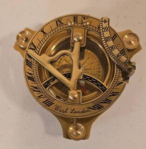 lot 163 image: Brass Nautical Sundial Compass West London