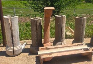 lot 422 image: Decorative Cylinder Concrete Landscaping Pieces and Concrete Molds to Make More...Please read Description for measurements