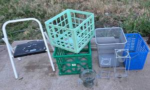 lot 429 image: Step Stool, Plastic Crates and More