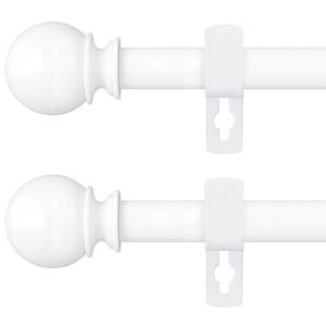 lot 21956 image: Poskena White Curtain Rods for Windows 28 to 48 Inch, 58 Diameter Heavy Duty Metal Adjustable Small Curtain Rod With Bracket(2.3-4 Feet) - Retail $17