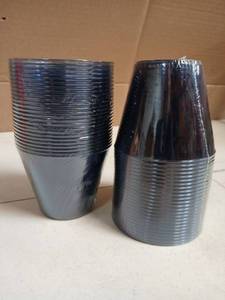 lot 21961 image: Black Plastic Disposable Cups Bulk Pack - Retail $15