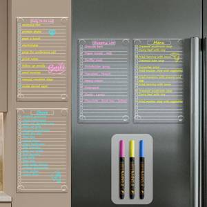 lot 29603 image: JJPRO Non-Magnetic Dry Erase List Board for Fridge, 11.5x7 Clear Reusable to Do List White Board, Dry Erase List Board for Refrigerator,Cabinet,Wall&Glass, All Smooth Surfaces - Retail $13