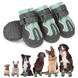 lot 29607 image: EXPAWLORER 4PCS Anti-Slip Dog Shoes - Waterproof Dog Booties & Paw Protectors with Reflective Straps for Outdoor ColdHot Pavement, Indoor Hardwood Floors, Winter Size 1