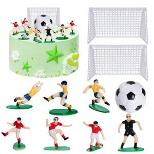 lot 29608 image: Soccer Cake Topper Decoration, Soccer Ball Player Cupcake Topper for Theme Birthday Party Sport Party for Boys - Retail $8