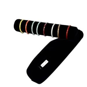 lot 29613 image: SCIKHEFT Bracelet Bangle Watch Roll Travel Pouch Jewelry Organizer, Black Gray Velvet Portable Zipper Pouch with Removable Roll Insert for Standard Size 12.5 W x 2.8 Diameter. (All black) - Retail $14