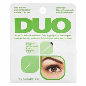 lot 29621 image: DUO Brush-On Clear Lash Glue Waterproof Strip Lash Adhesive with Vitamins A, C & E, Long Lasting Eyelash Glue, 0.18 oz, 1 Pack - Retail $5