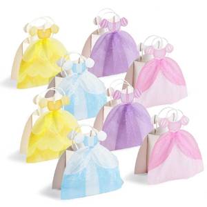 lot 29626 image: Cheerland Princess Party Gift Bags Ball Gown Bag Dress Shaped Goodie Treat Bag Royal Theme Decorations for Baby Shower Gender Reveal Girl Sleepover Princess Themed Birthday Party Favor Supplies 8pcs - Retail $15