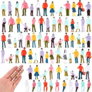 lot 29631 image: Namalu 100 Pcs Mini People Figurines 1 150 Scale 0.47 Inch Museum Architectural Painted Tiny Model Sitting and Standing Plastic People Assorted Poses Model Trains for Miniature Scenes - Retail $10