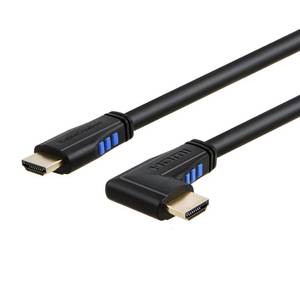 lot 29635 image: CableCreation 3ft 4K HDMI Cable, Left Angle 90 Degree, 4K60HZ Ultra HD Support, Male to Male Black - Retail $10