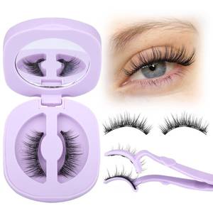 lot 29640 image: Magnetic Eyelashes with Applicator Natural Look Magnetic Lashes with Applicator Wispy False Lashes with Magnets No Need Glue Reusable Lashes by Lanflower - Retail $16