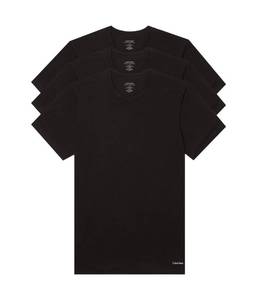 lot 29649 image: Calvin Klein Mens Cotton Classics 2-Pack Undershirts, 2 BLACK - CREWNECK, XL - Retail $32