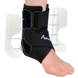 lot 29667 image: Alpinmett Ankle Brace for Men & Women, Compression Ankle Support Brace with Dual-Sided Plastic Stabilizers, Adjustable X-Strap & Open Heel for Sprain Recovery, Foot Discomfort, Sports & Daily Use 1 Pack - Retail $8