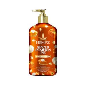 lot 29672 image: Hempz Spiced Pumpkin Pie Body Moisturizer, Body Lotion, Fall Skin Care for Men & Women, Limited Edition, 17 fl.oz. - Retail $6