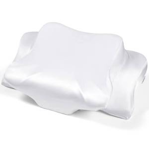 lot 29690 image: Satin Pillowcase for Cervical Pillows, (Cover Only) Fit for Orthopedic Neck Support Pillow, Silky Smooth Pillowcase Cover with Zipper Closure (White) - Retail $17