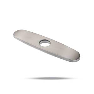 lot 31499 image: Sink Hole Cover, Escutcheon Plate Stainless Steel Deck Plate for 1 or 3 Hole Bathroom or Kitchen Sink Faucet Mixer Tap 10 Brushed Nickel - Retail $10