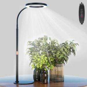 lot 44162 image: bseah Grow Light, LED Plant Light for Indoor Plants Growing, Full Spectrum Desk Grow Lamp with Pedestal, Automatic Timer for 3H9H12H, 10 Dimmable Levels, Height Adjustable - Retail $20