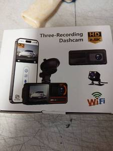 lot 44177 image: HD 2.5K Three-Recording Dashcam with WiFi - Retail $45