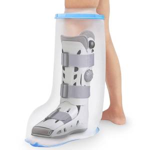 lot 44181 image: Waterproof Extra Wide Leg Cast Cover for Shower Adults, Extra Large Half Leg Shower Cover with Non-Slip Bottom, Watertight Foot Protector for Plus Size Adults Surgery Shower Boot - Retail $20