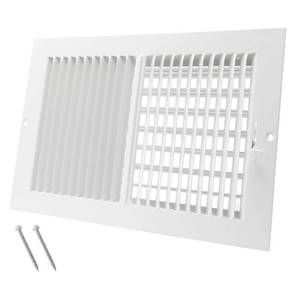 lot 44186 image: Air Vent Covers for Wall or Ceiling - High Airflow 2 Way Steel Ventilation - Adjustable WallCeiling Register, 13-34 Inch x 9-34 Inch Overall Dimensions - Retail $24
