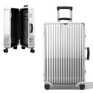 lot 44235 image: Linpr Transparent PVC Suitcase Cover, No Disassembly Required Clear Luggage Cover, Waterproof Travel Wrap Luggage Protectors (30, Transparent) - Retail $23