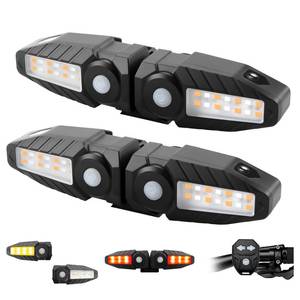 lot 44278 image: Bike Turn Signals with Projector 5 Modes USB Rechargeable Bike Tail Light Remote Control Waterproof Split Ebike Bicycle Turn Signals Front and Rear for Night Riding and Commuting Safety-4PCS - Retail $69