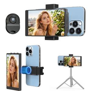 lot 44281 image: Selfie Monitor Screen for iPhone, Back Camera Selfie Monitor with Low Latency HD Screen - Portable Phone Vlog Monitor wBluetooth Remote, Perfect for Content Creators on TikTok YouTube (Black) - Retail $29