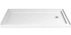 lot 13016 image: Dreamline SlimLine 32 x 60 Inch Single Threshold Shower Base, Right Hand Drain, Model DLT-1132602 - Retail $278