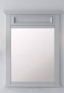lot 13027 image: Sadie 28x36 Rectangular Wood Framed Bathroom Vanity Mirror Dove Gray - Retail $169