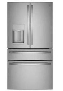 lot 26264 image: GE Profile Standard-Depth 27.9-cu ft 4 -Door 36-in Wide with Ice Maker and Door within Door, Stainless Steel - Retail $2699