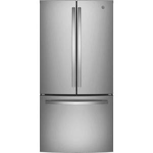 lot 26268 image: GE - 24.7 Cu. Ft. French Door Refrigerator with Internal Water Dispenser - Stainless Steel - Retail $3,766