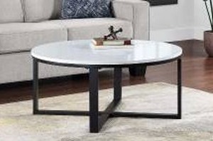 lot 26273 image: Adley Faux Marble Coffee Table - Retail $150