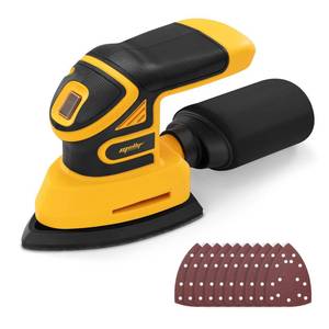 lot 3748 image: Brushless Cordless Detail Sander Compatible with Dewalt 20V MAX Battery (TOOL ONLY), Lightweight Corner Sander with Dust Box & 10 Sandpapers, 12,000 OPM Compact Power Tool for Wood, Metal & DIY