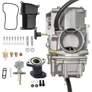 lot 3764 image: LSSM YFM350 Carburetor For Yamaha 1987-1998 Big Bear 350 1987-1995 Moto-4 350 YFM 350 1996-1998 Kodiak 400 YFM400 ATV Carb with Intake Manifold and Fuel Valve Switch, (LT-YFM350 002)