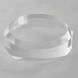lot 3766 image: CiaoHER 2in Thickness Acrylic Disc Display Block Clear Polished Round Pedestal Stand Riser (7 x 2)