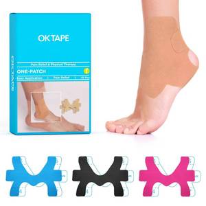 lot 4026 image: OK TAPE Precut Kinesiology Ankle Tape, 10 Pcs, Pain Relief, Prevent Ankle Sprain, Provide Support for Ankle Ligament, Elastic Athletic Tape, Breathable K Tape for daily use - Beige