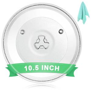 lot 4041 image: 10.5 Universal Microwave Plate Replacement Glass Turntable Fits LG, GE, Panasonic, Frigidaire, Farberware & More
