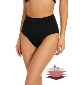 lot 4067 image: Leovqn Period Swimwear Leakproof Swim Bottoms High Waisted Menstrual Bathing Suit Basic Bikini Bottom for Women Teens Girls,Black,XXXL