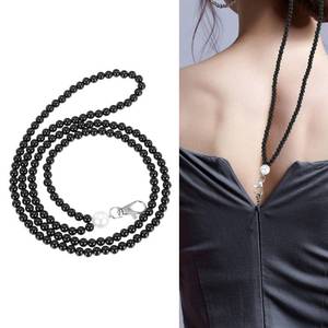 lot 4078 image: PATIKIL Zipper Helper Pull, Back Zipper Puller Beaded Clothing Assistant Aid with Rotating Clip for Dresses Easy Zip Up by Yourself, Black