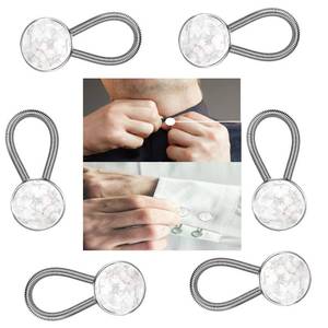 lot 4102 image: Collar and Shirt Extender for Dress Shirt, Suit Pants, Coat - Button Extender (White Marble)