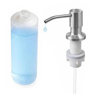 lot 4110 image: Kitchen Sink Soap Dispenser, Brushed Nickel Stainless Steel Pump with 13oz Refillable Bottle, Easy Top Refill Design �� Rustproof Soap Dispenser for Countertop