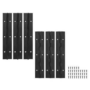 lot 4145 image: 6 Pack Continuous & Piano Hinges,4 inches Black 304 Stainless Steel Hinges 0.04 Thickness Heavy Duty Continuous Hinges with Holes for Pianos��Door��Wooden Boxes��Cabinet. (4inch10cm)