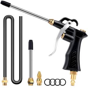 lot 4149 image: Industrial Air Blow Gun with Brass Adjustable Nozzle, Pneumatic Air Blower Gun with 2 pcs Steel Extensions and Universal Flow Hose, Air Compressor Accessory Tool Dedusting Air Gun