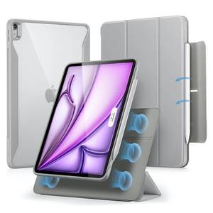 lot 4155 image: ESR for iPad Air 13 Inch Case M4M3M2 (202620252024) with Pencil Holder, Removable Magnetic Cover, Vertical Stand, Fully Supports Pencil Pro and Pencil(USB-C), Rebound 360 Series, Grey
